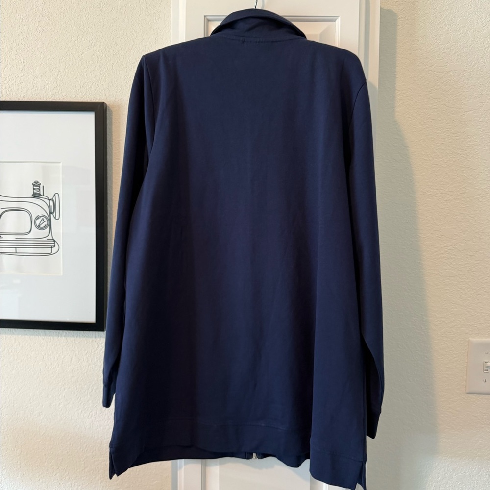 Denim & Co EasyWear French Terry tunic jacket - Picture 3 of 5